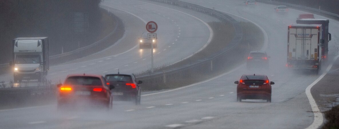 Regen auf der Autobahn E45