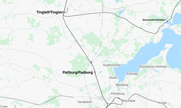 Karte Tingleff-Pattburg